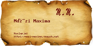 Mázi Maxima névjegykártya